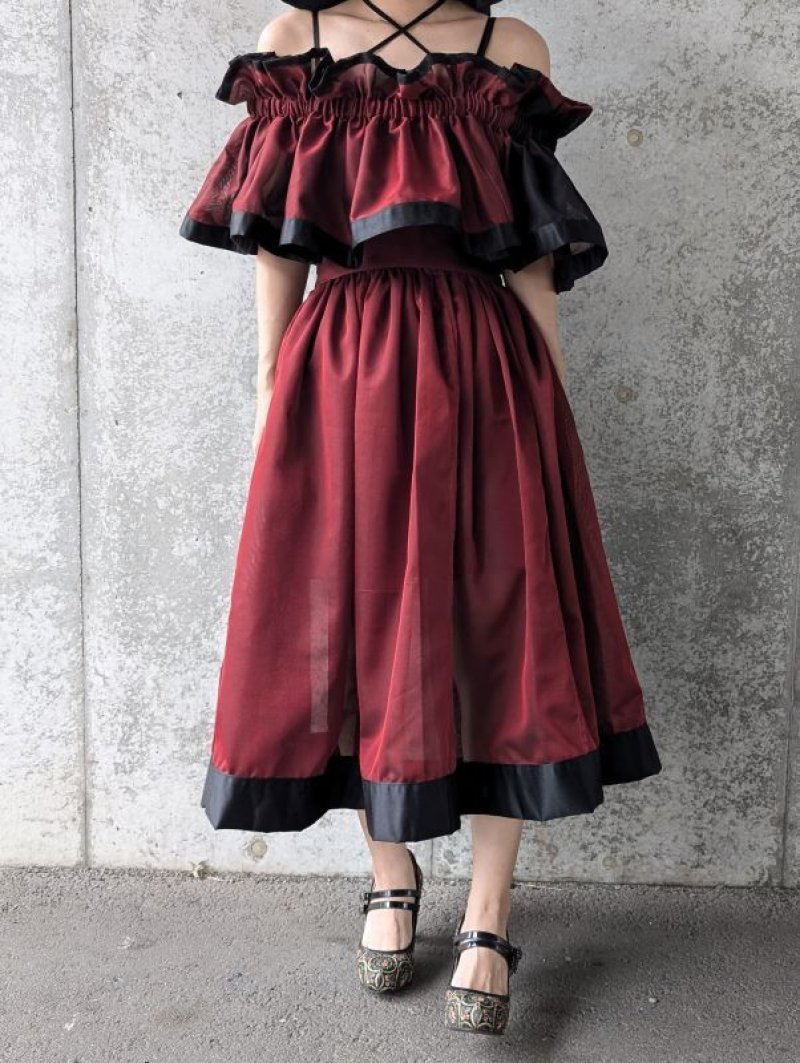 画像4: 【風通紗】リバーシブルキャミソール＆フレアスカート (4)