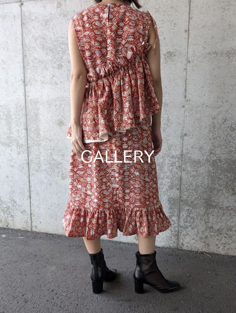 画像5: 銀朱小紋キャミソール付ワンピース (5)