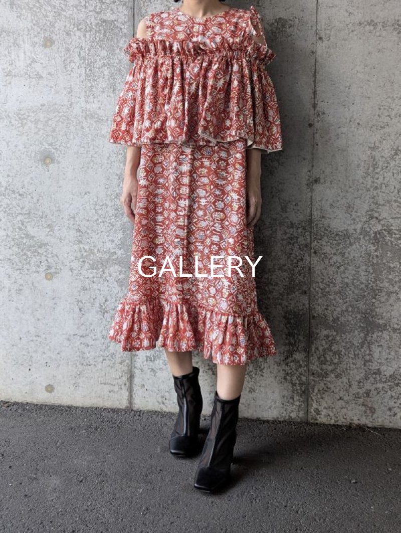 画像2: 銀朱小紋キャミソール付ワンピース (2)