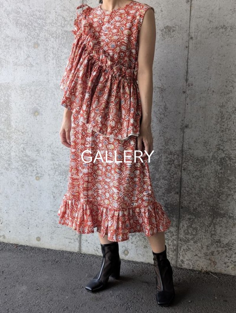 画像4: 銀朱小紋キャミソール付ワンピース (4)