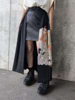 画像1: 【豪華刺繍×鳳凰×扇】黒留袖オーバースカート (1)