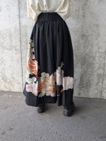 画像2: 【豪華刺繍×鳳凰×扇】黒留袖オーバースカート (2)