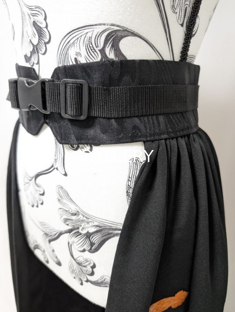 画像4: 【豪華刺繍×鳳凰×扇】黒留袖オーバースカート (4)