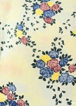 画像3: 淡黄×薔薇柄【袷着物】 (3)