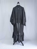 画像8: 【丸に木瓜紋】黒紋付シースルーフリルガウン (8)