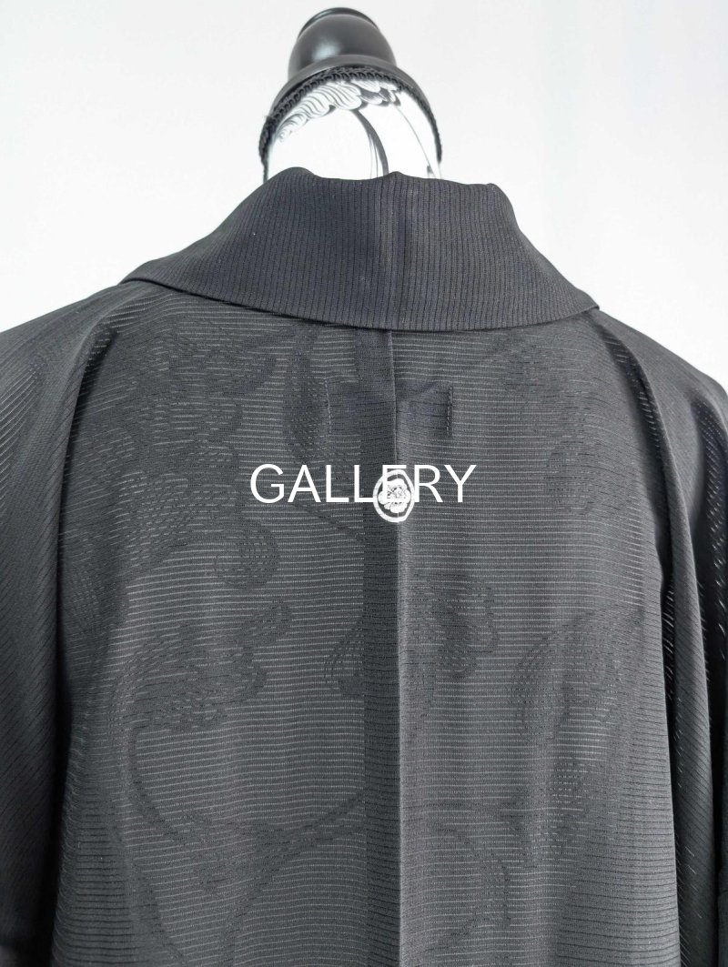 画像9: 【丸に木瓜紋】黒紋付シースルーフリルガウン (9)