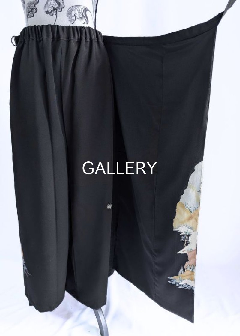 画像16: 【自然風景画】黒留袖ワイドラップパンツ (16)