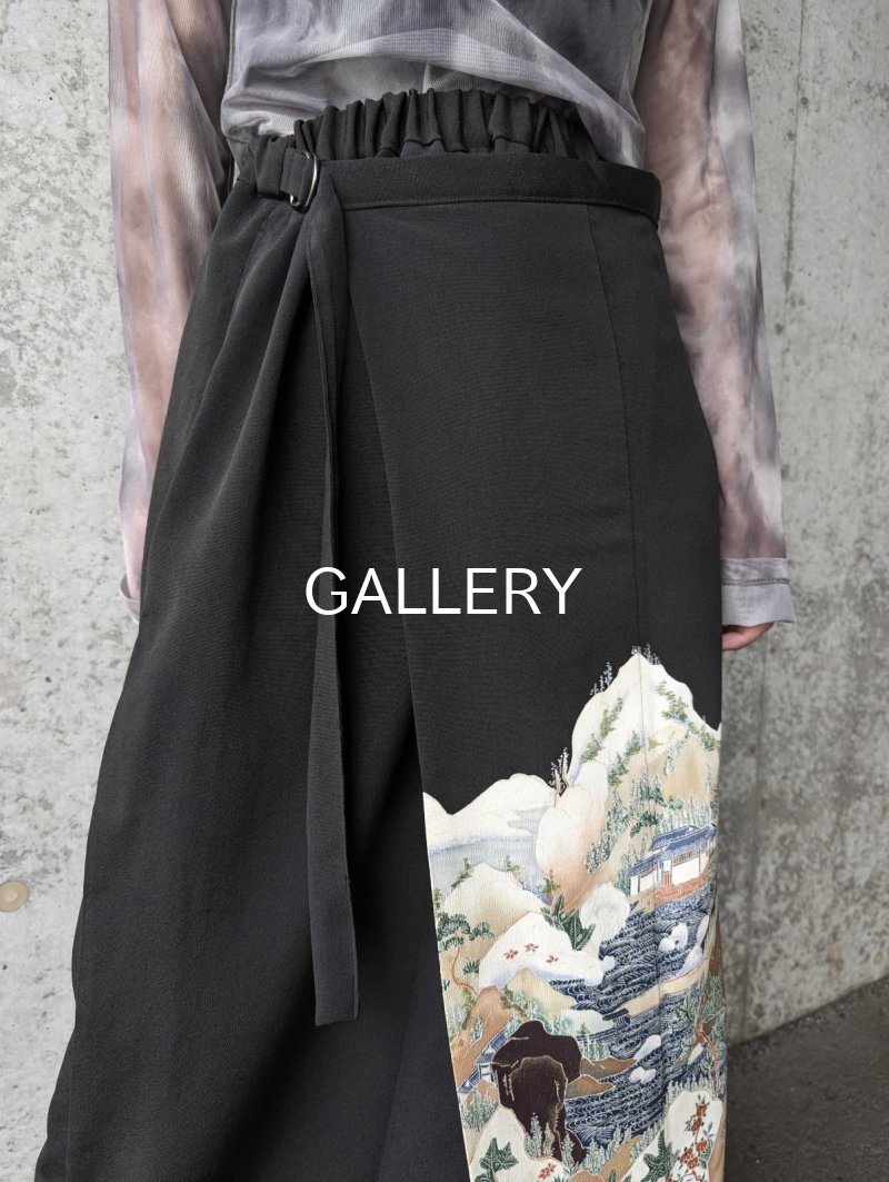 画像5: 【自然風景画】黒留袖ワイドラップパンツ (5)