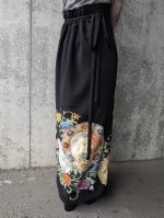 画像3: 【向かい鳳凰×牡丹】黒留袖ラップスカート (3)