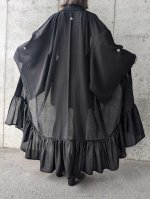 画像1: 【丸に木瓜紋】黒紋付シースルーフリルガウン (1)