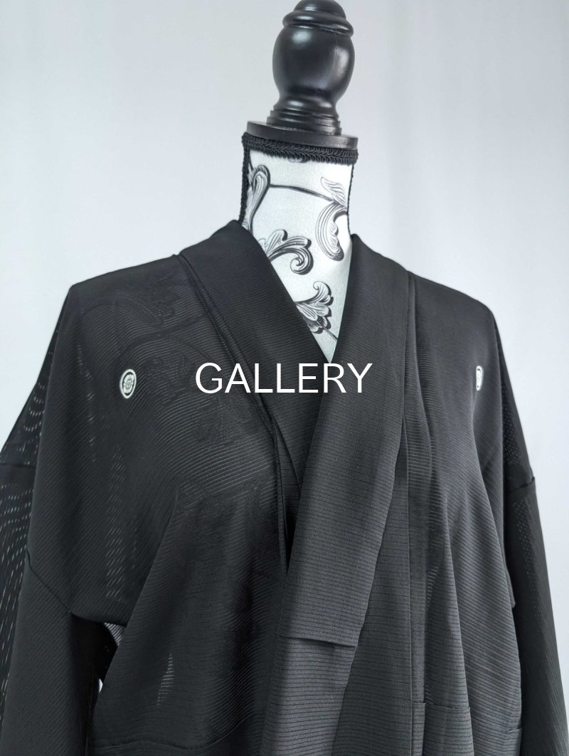 画像13: 【丸に木瓜紋】黒紋付シースルーフリルガウン (13)