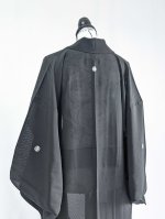 画像10: 【丸に木瓜紋】黒紋付シースルーフリルガウン (10)