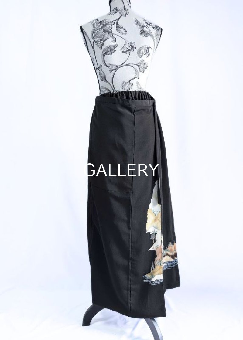 画像18: 【自然風景画】黒留袖ワイドラップパンツ (18)