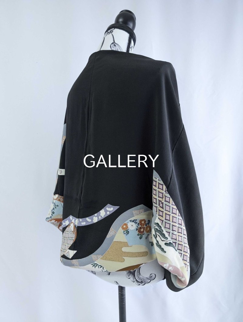 画像11: 【宝巻×文箱×四季草花】黒留袖マーガレット (11)