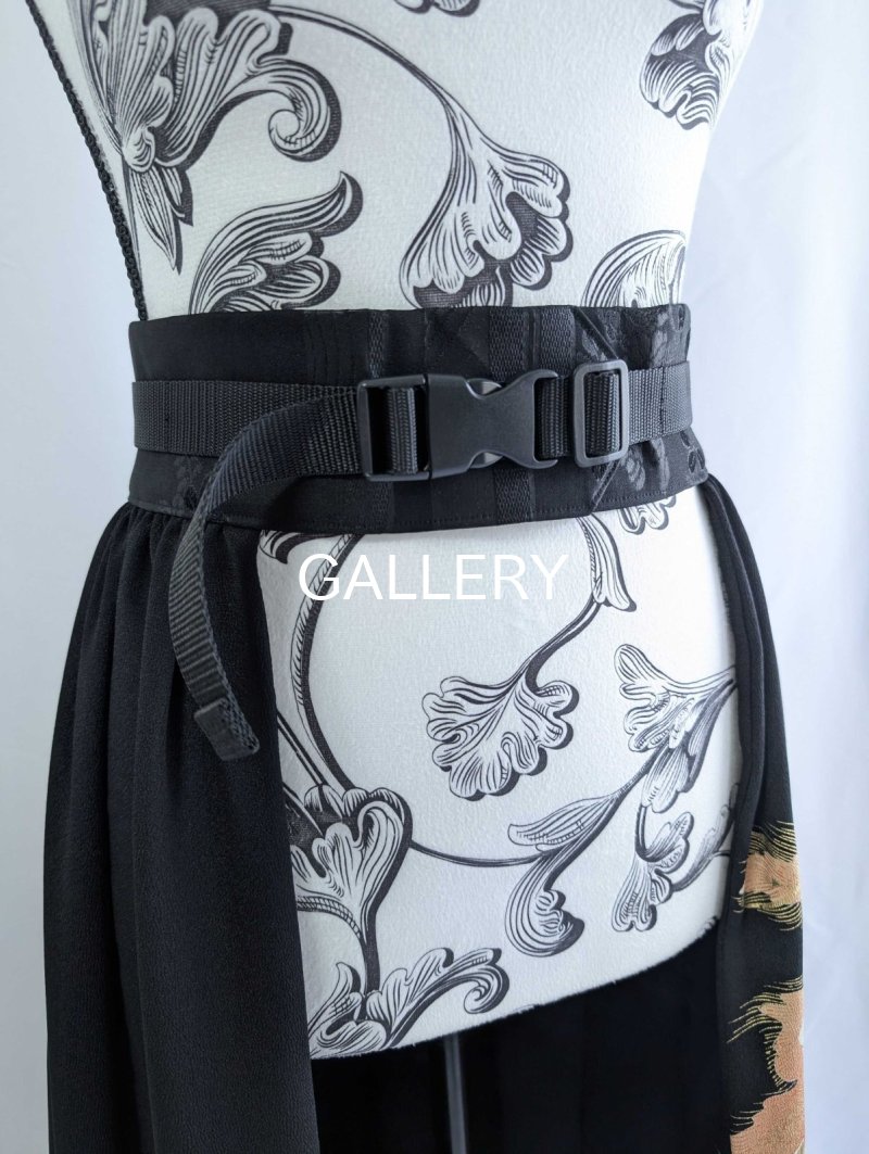 画像14: 【曙色の松×刺繍孔雀】黒留袖オーバースカート (14)