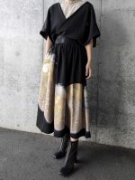 画像3: 【扇に四季草花×剣木瓜紋】黒留袖無限wayワンピース (3)