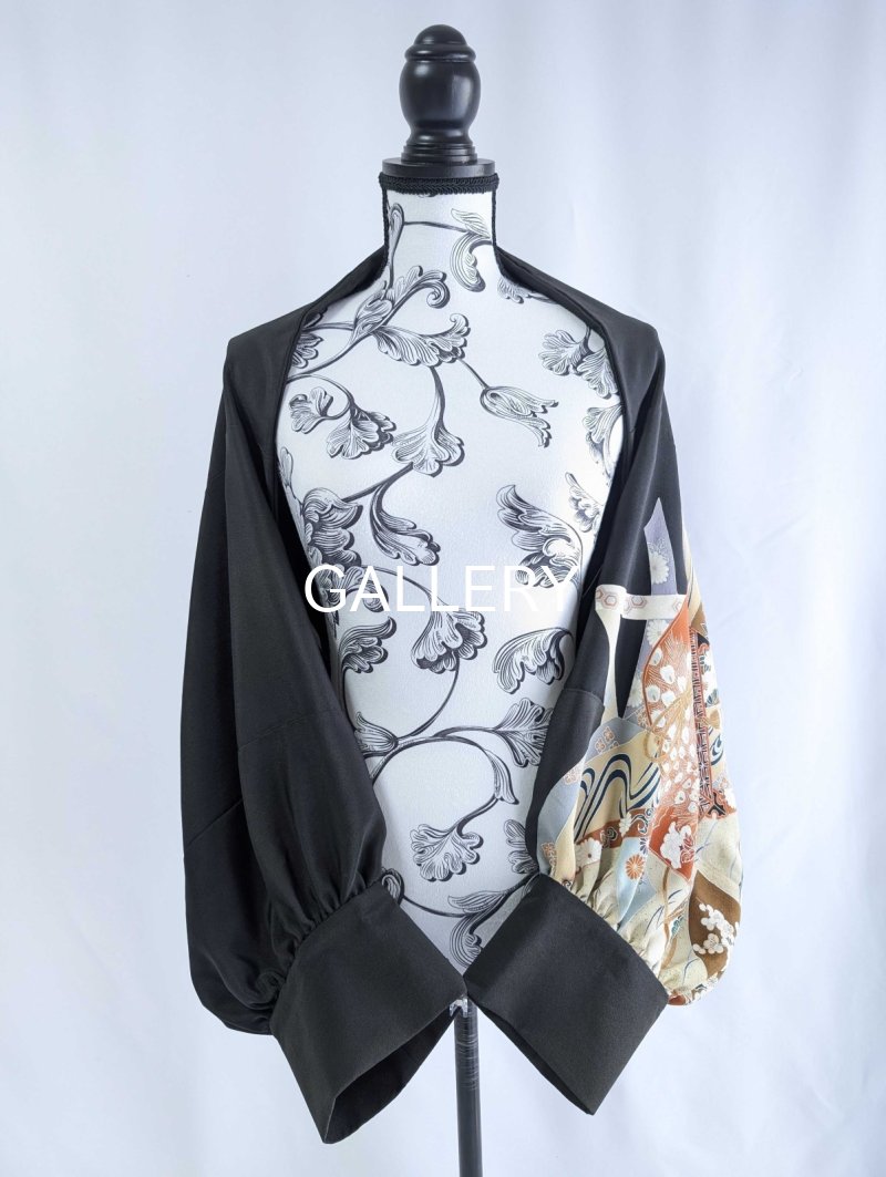 画像8: 【宝巻×文箱×四季草花】黒留袖マーガレット (8)