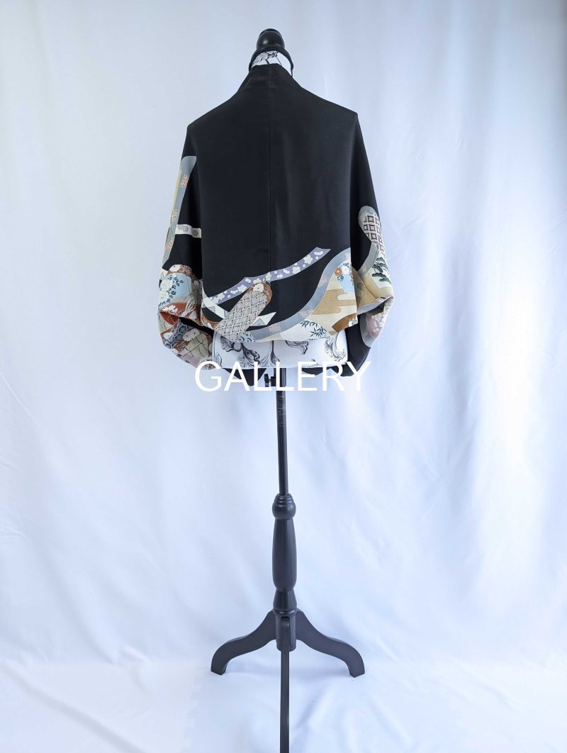 画像6: 【宝巻×文箱×四季草花】黒留袖マーガレット (6)