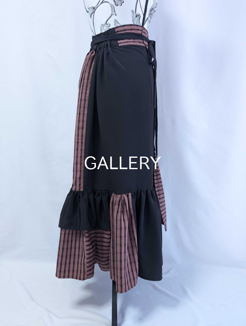 画像13: 【pinkストライプチェック】kimonoジャケット＆マーメイドラップスカートセットアップ (13)