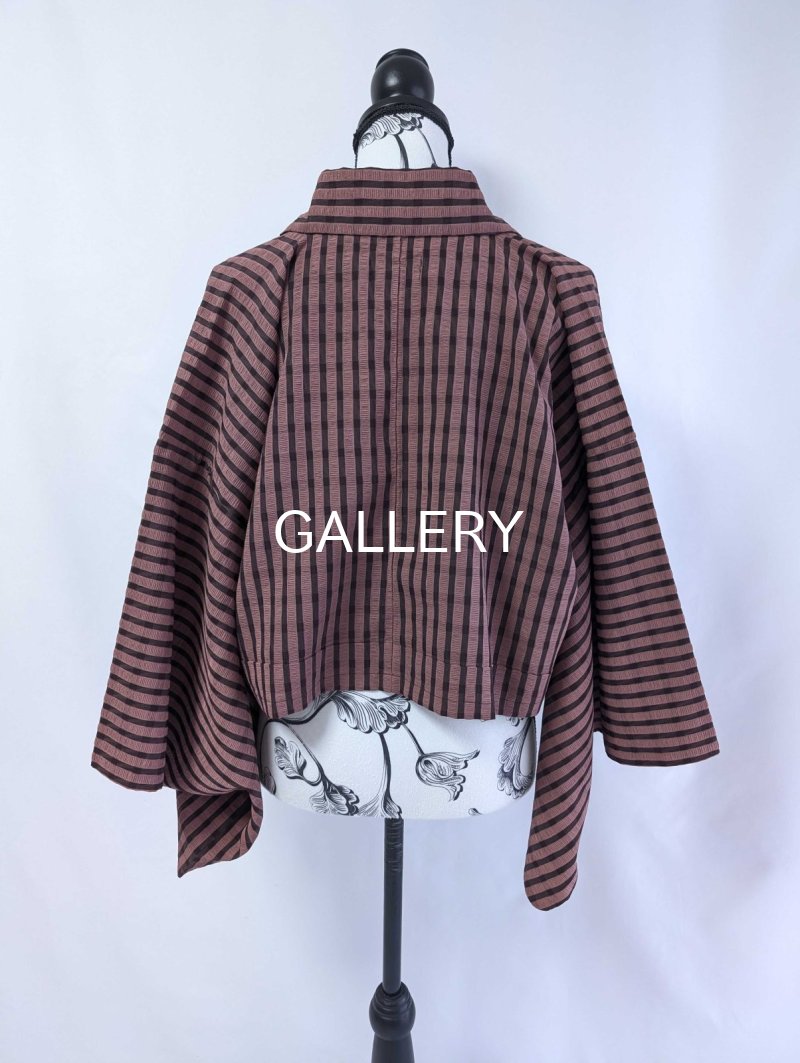 画像6: 【pinkストライプチェック】kimonoジャケット＆マーメイドラップスカートセットアップ (6)