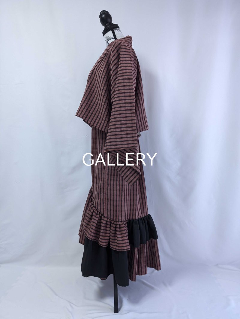 画像20: 【pinkストライプチェック】kimonoジャケット＆マーメイドラップスカートセットアップ (20)
