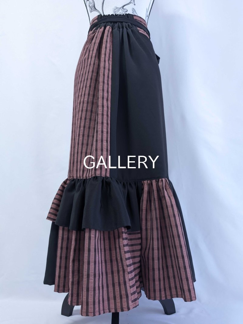 画像17: 【pinkストライプチェック】kimonoジャケット＆マーメイドラップスカートセットアップ (17)