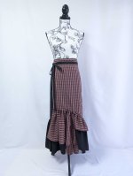 画像9: 【pinkストライプチェック】kimonoジャケット＆マーメイドラップスカートセットアップ (9)