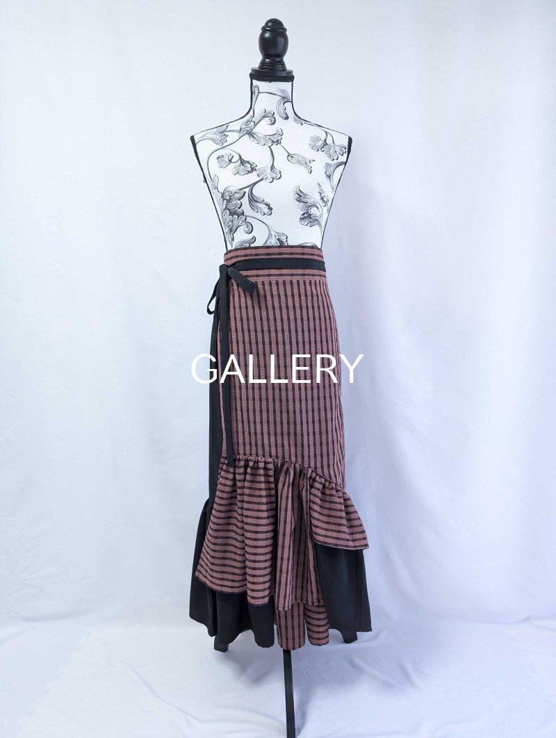 画像9: 【pinkストライプチェック】kimonoジャケット＆マーメイドラップスカートセットアップ (9)