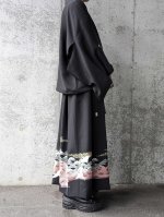 画像5: 【五三桐紋×金駒飛鶴】落款付オーバースカートセットアップ (5)