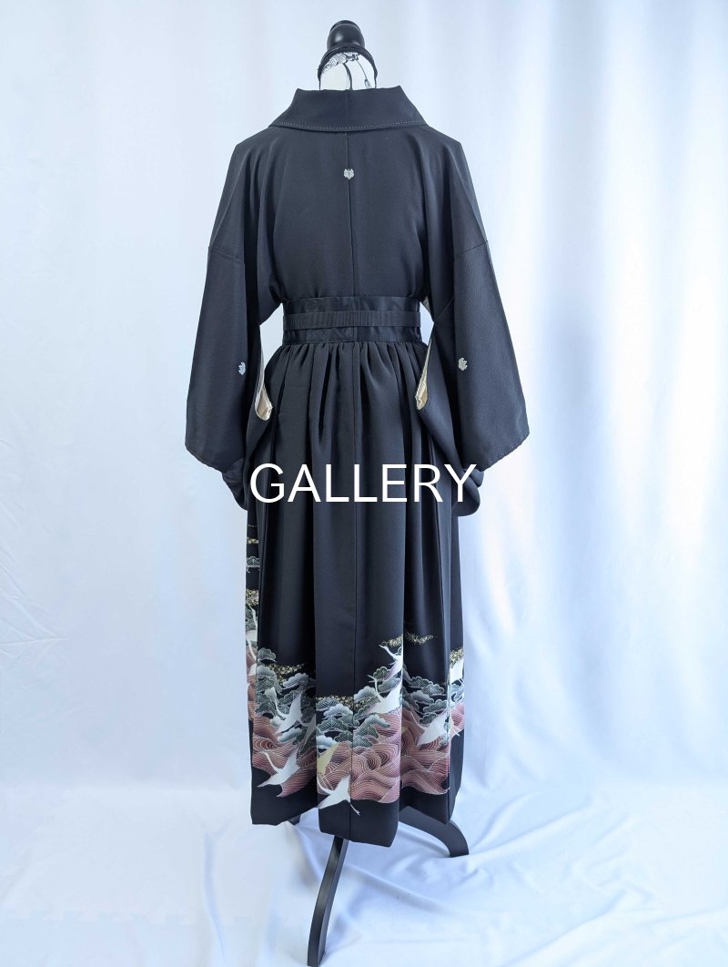 画像24: 【五三桐紋×金駒飛鶴】落款付オーバースカートセットアップ (24)