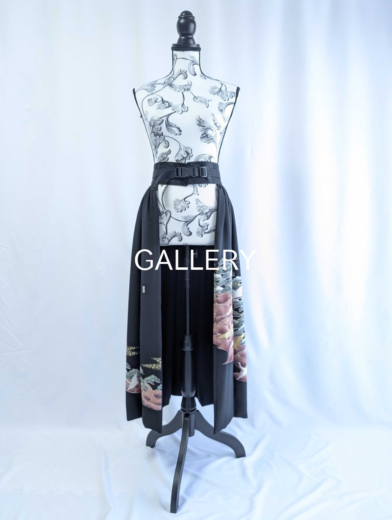 画像19: 【五三桐紋×金駒飛鶴】落款付オーバースカートセットアップ (19)