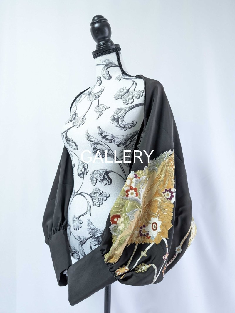 画像4: 【金駒×向かい鶴菱】黒留袖マーガレット (4)