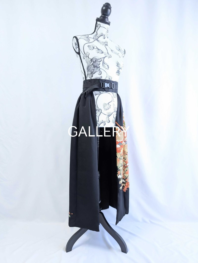 画像12: 【金駒松×文箱×鼓】黒留袖オーバースカート (12)