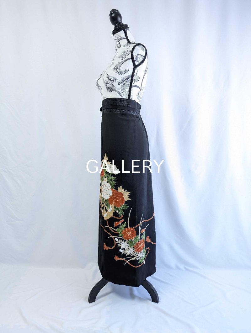 画像14: 【金駒×花車×菊菱黒帯】黒留袖ラップスカートセットアップ (14)