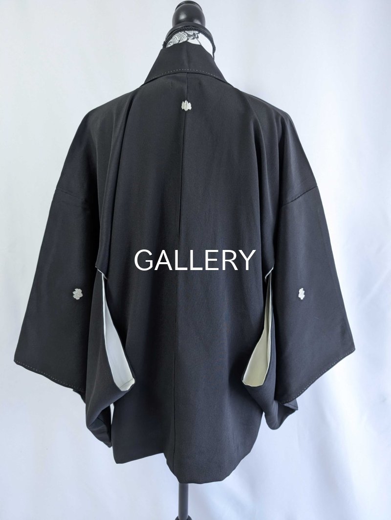 画像11: 【金駒×花車×菊菱黒帯】黒留袖ラップスカートセットアップ (11)