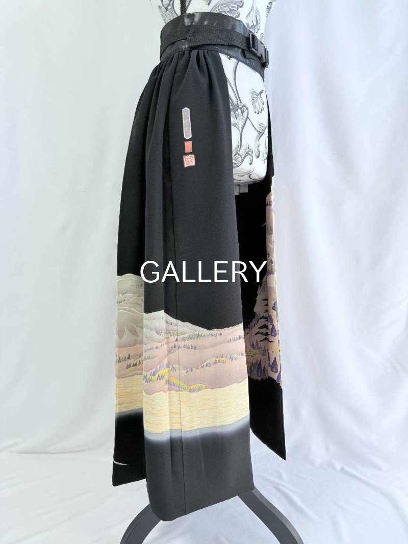 画像10: 【八幡平の風景画】落款付き黒留袖オーバースカート (10)