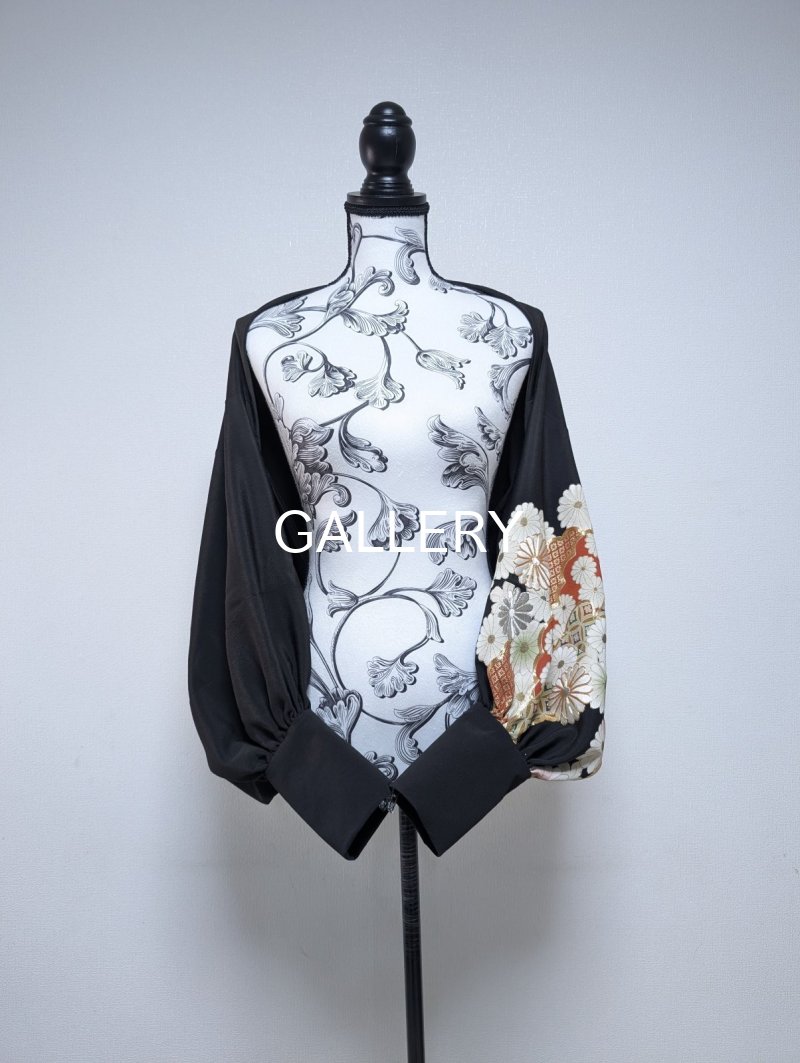 画像4: 【金駒×菊×雲取り】黒留袖マーガレット (4)