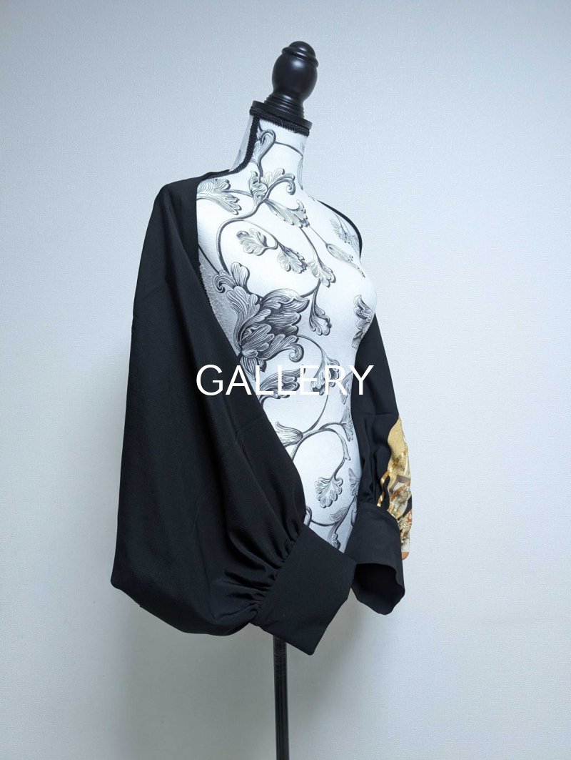 画像15: 【雲取り×華文×金駒紐文様】黒留袖マーガレット (15)