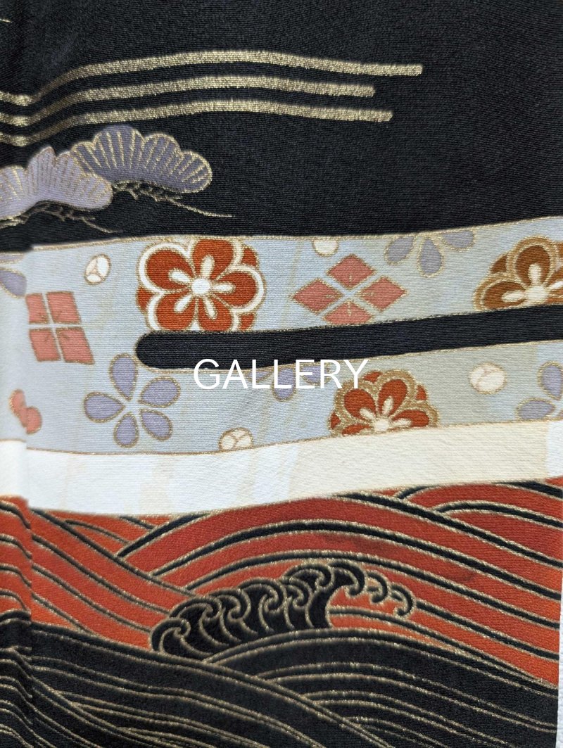 画像31: 【流水×扇×蔦紋】黒留袖ラップスカートセットアップ (31)