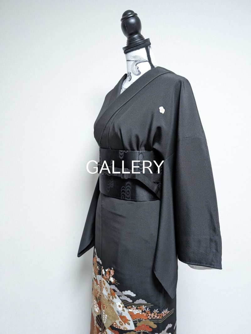 画像24: 【流水×扇×蔦紋】黒留袖ラップスカートセットアップ (24)