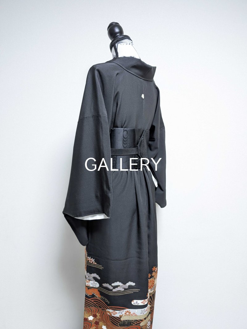 画像25: 【流水×扇×蔦紋】黒留袖ラップスカートセットアップ (25)