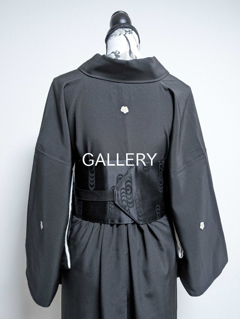 画像26: 【流水×扇×蔦紋】黒留袖ラップスカートセットアップ (26)