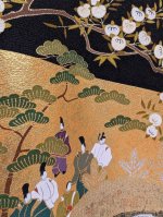 画像3: 【金箔平安絵巻柄×松×桜】落款付き黒留袖 (3)