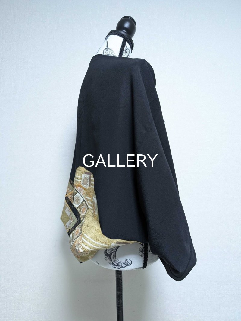 画像13: 【雲取り×華文×金駒紐文様】黒留袖マーガレット (13)