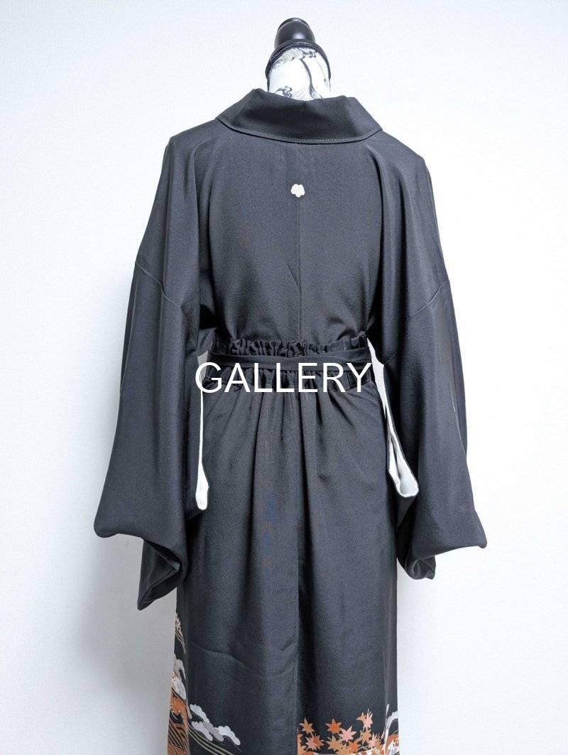 画像21: 【流水×扇×蔦紋】黒留袖ラップスカートセットアップ (21)