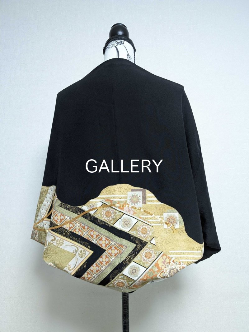 画像11: 【雲取り×華文×金駒紐文様】黒留袖マーガレット (11)