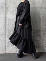 画像1: 【五三桐紋】黒紋付フリルガウン - mode - (1)