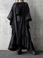 画像1: 【丸に片喰紋】黒紋付フリルガウン - luxury - (1)