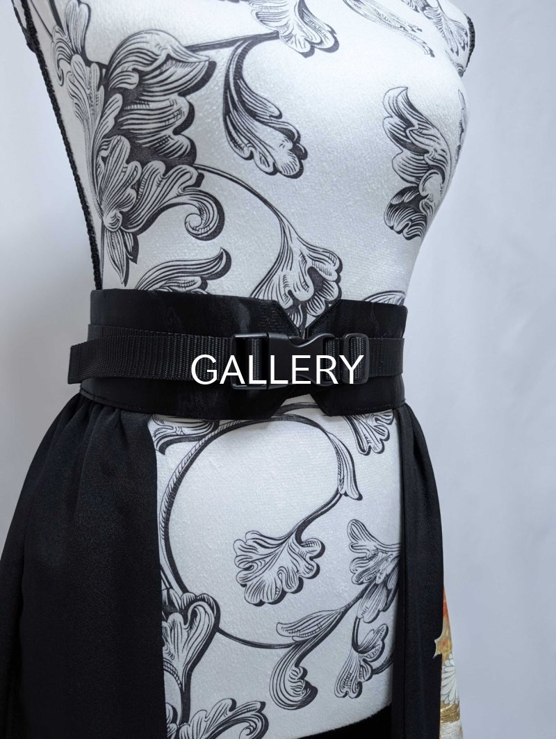 画像5: 【尾長鶏×四季草花】黒留袖オーバースカート (5)