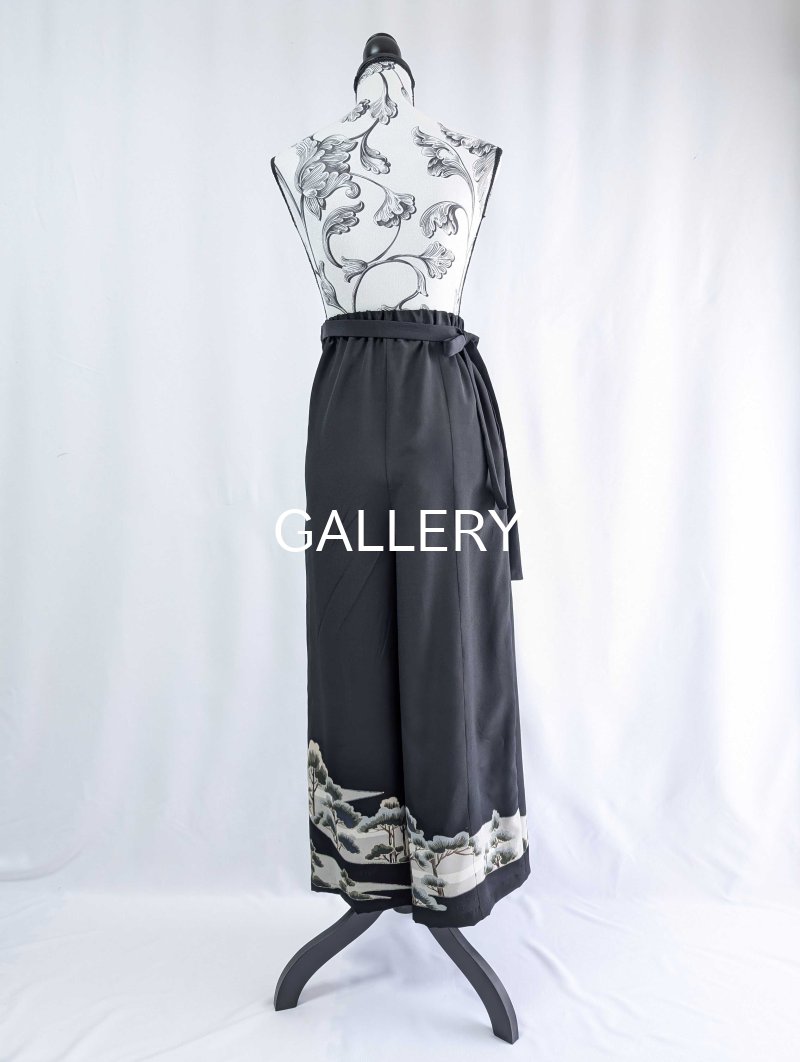 画像23: 【金駒×松柄】黒留袖ワイドラップパンツ＆ジャケットセットアップ (23)